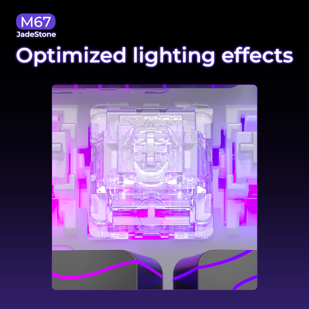 XVX M67 JadeStone VIA Tri-Mode Mechanical Keyboard with IMD-Tech Keycaps (Stellar White)