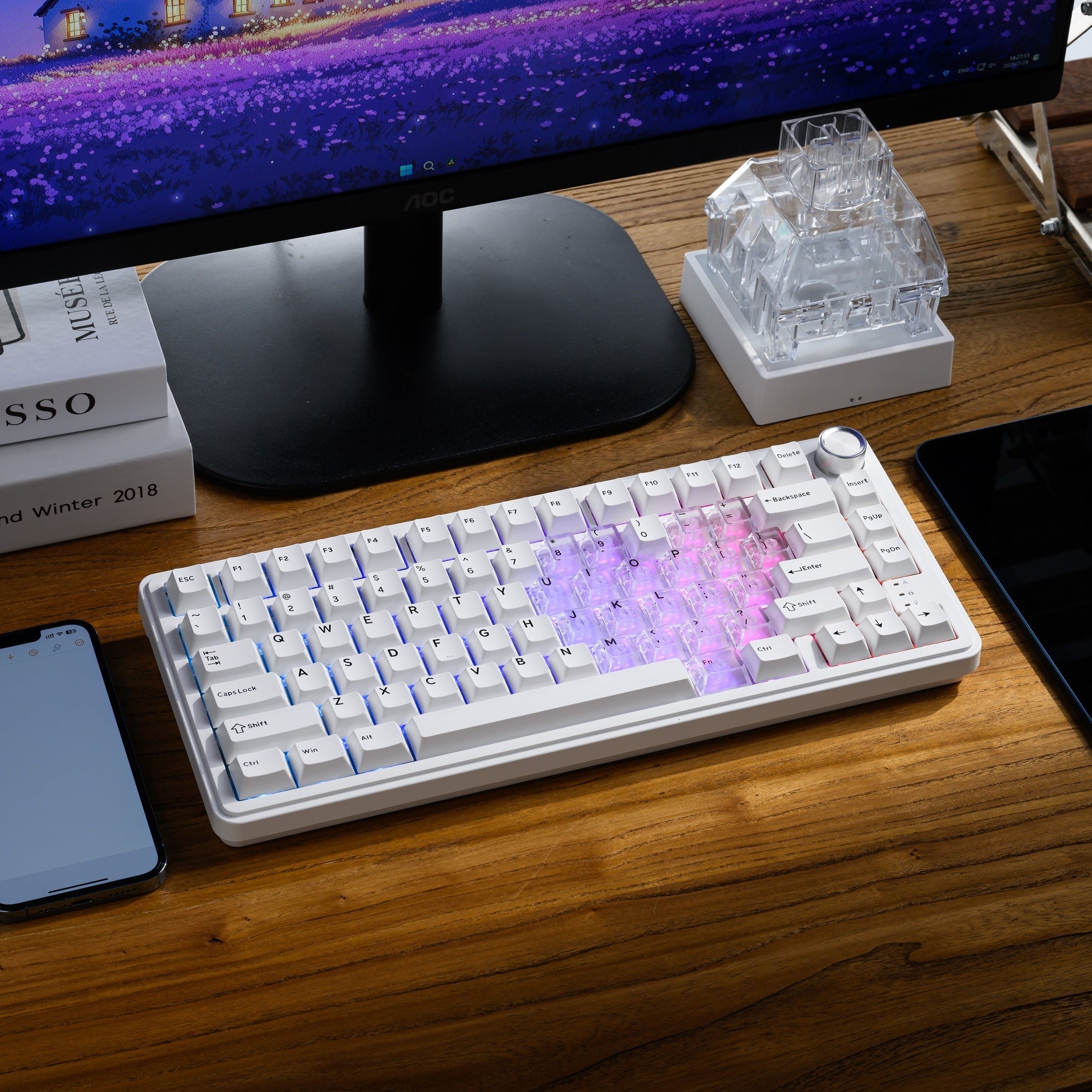 XVX M75 Lumina 75% Tri-Mode RGB Mechanical Keyboard with Knob