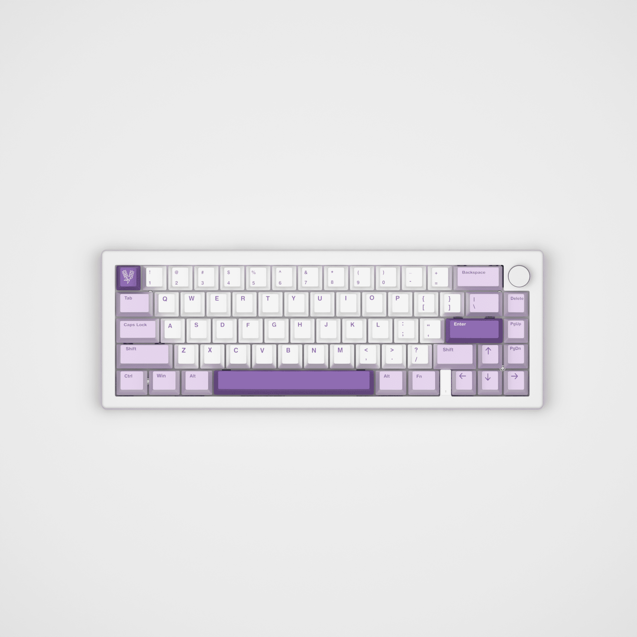 Lavender Design Keycaps and Mechanical Keyboard