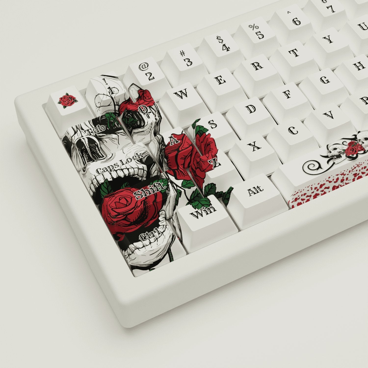 Skull & Roses Design Keycaps and Mechanical Keyboard
