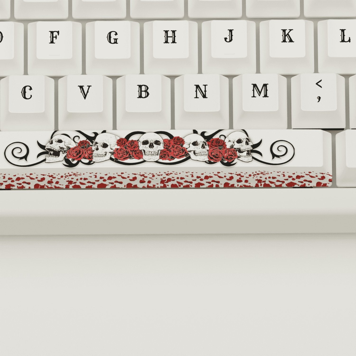 Skull & Roses Design Keycaps and Mechanical Keyboard